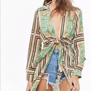 Women's Baroque Print Kimono Jacket